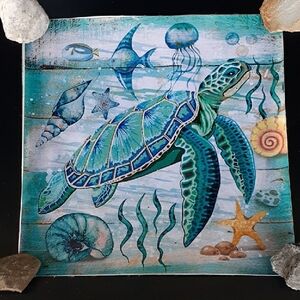 Colorful Sea Turtle Art Print